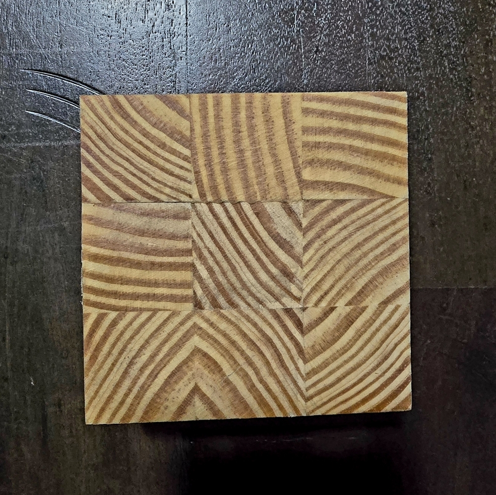 Natural Wood 4 Peice Coaster Set with Cork Base.